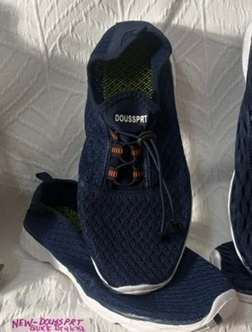 DOUSSPRT Men's Water Shoes Quick Drying Sports Aqua Shoes Navy Blue